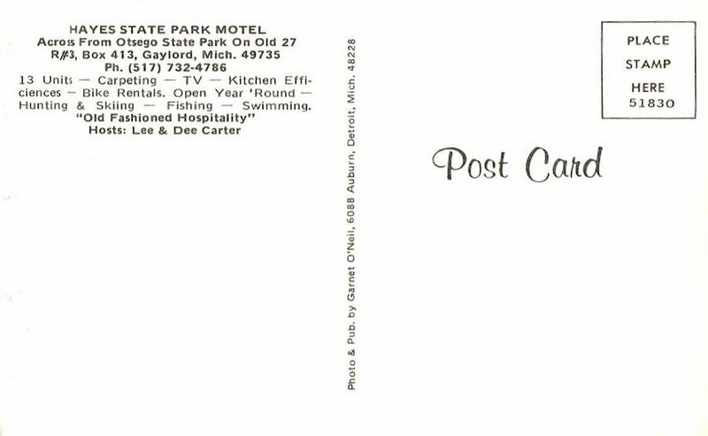 Hayes State Park Motel - Old Postcard
